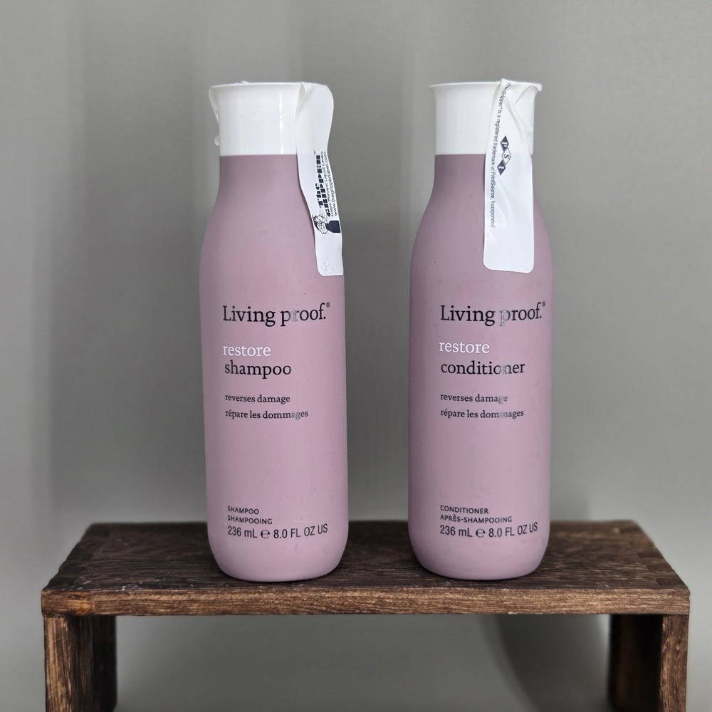 Living Proof Restore Shampoo Conditioner Duo 8oz Damaged Haircare Repair Set